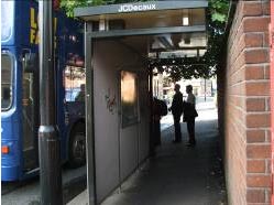 A bus shelter that becomes an entrapment for people