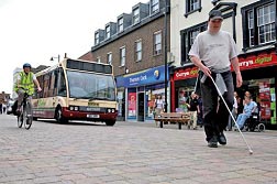 The lack of kerbs affects mainly to visually impaired people. Source: Shared Surface Street Design Research Project (Guide Dogs 2006)