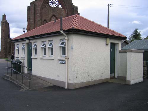 photograph of an outside public toilet